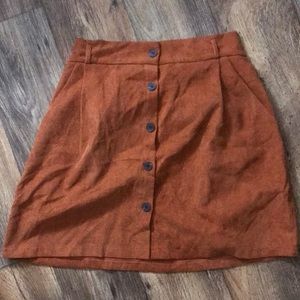 Corduroy button up skirt